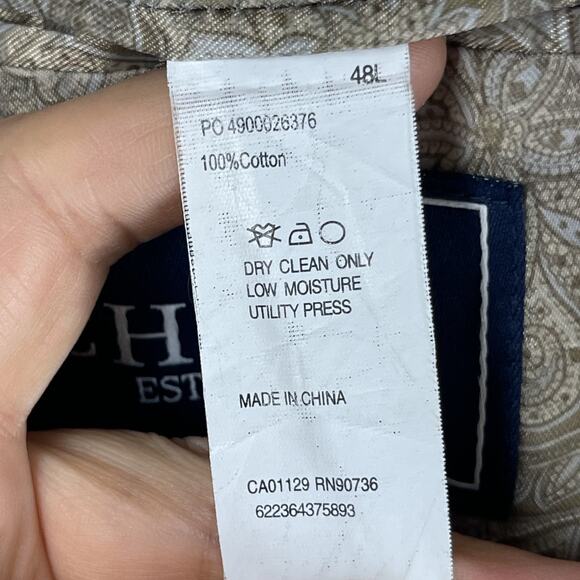 Chaps Corduroy Blazer Sport Coat Jacket Mens 48L Beige Cotton 2 Button - Picture 6 of 16